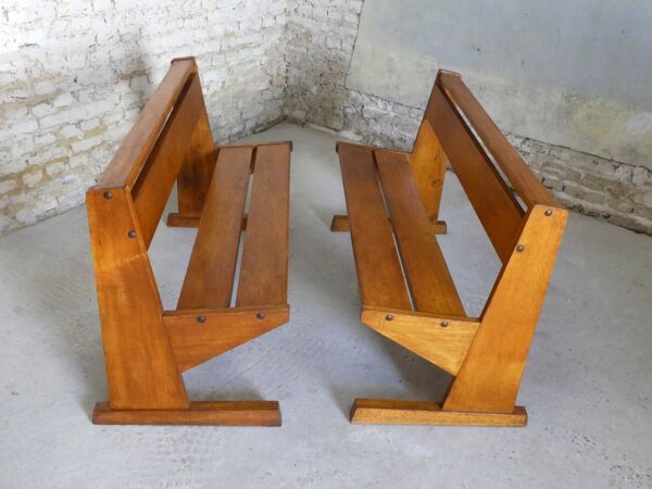 Banc de communauté en chêne, 1950