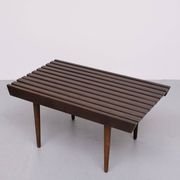 1960's Mid-Century Modern Danish Style Wood Slat Coffee Table or bench