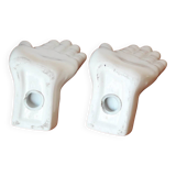Pair of 80s ceramic hand bookends