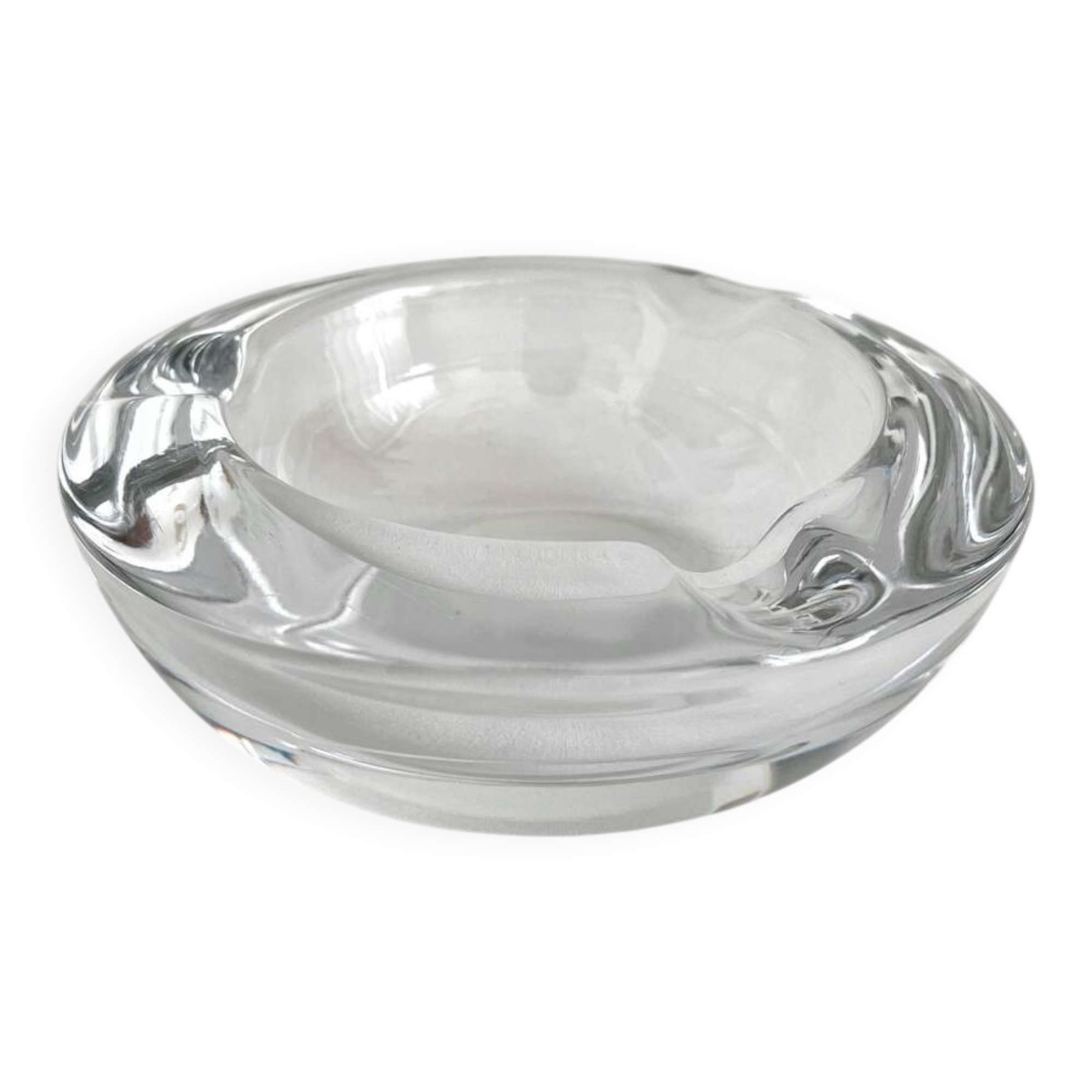 Vintage Vannes crystal round ashtray