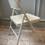 Duo de chaises pliantes en acier années 1980