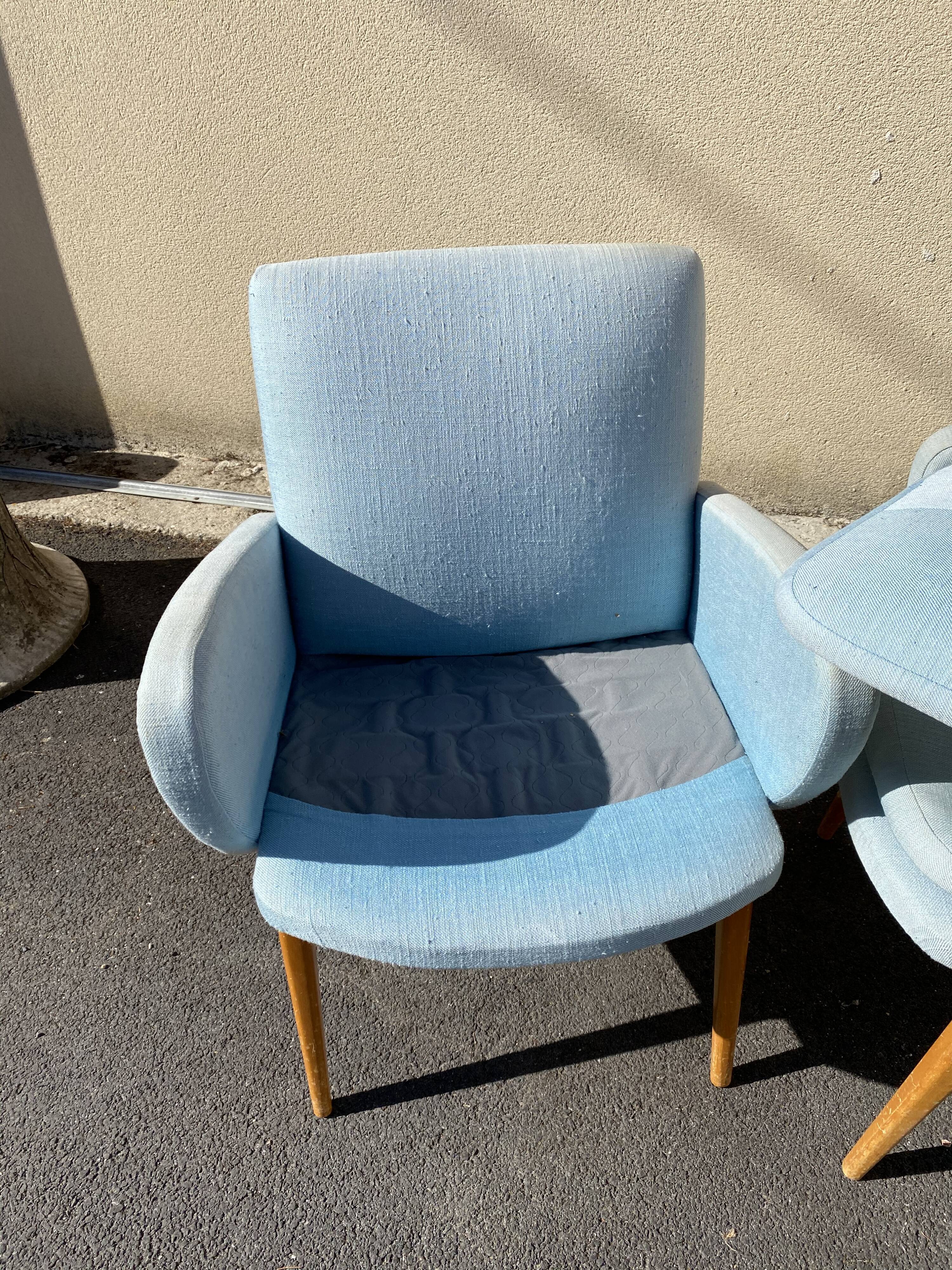 Pair of compass foot chairs