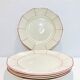 X5 large octagonal plates VILLEROY & BOCH burgundy & ecru - retro-cuisine-vintage