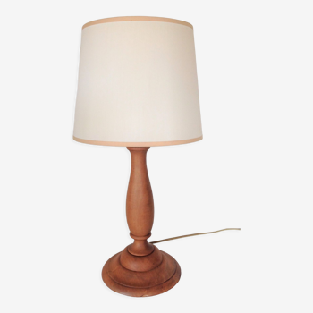 Lampe en bois tourné vintage années 60-70