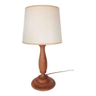 Lampe en bois tourné vintage années 60-70