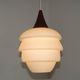 French Vintage Retro Ceiling Light 1960s/70s White Glass Tiered Shade 5589