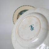 Set of 3 mismatched Iron Earth soup plates L&G Buffon model 19th century