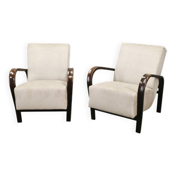 Pair of Kropáček & Kozelka Lounge Chairs for Interiér Praha, 1940s