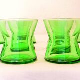 12 Art-Deco aperitif glasses in crystal and sea uraline