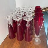 20 flûtes de champagne en verre