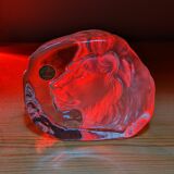 Paperweight Lion head sculpture Arques Crystal