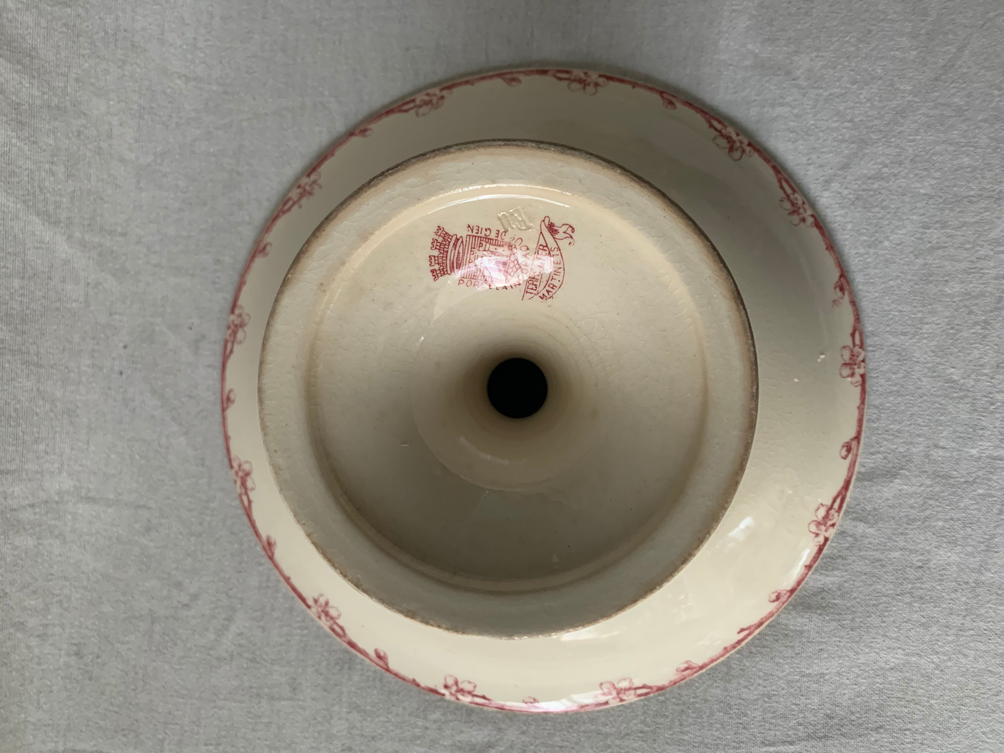 3 red compotiers Gien Iron Land The 20th century Martinets