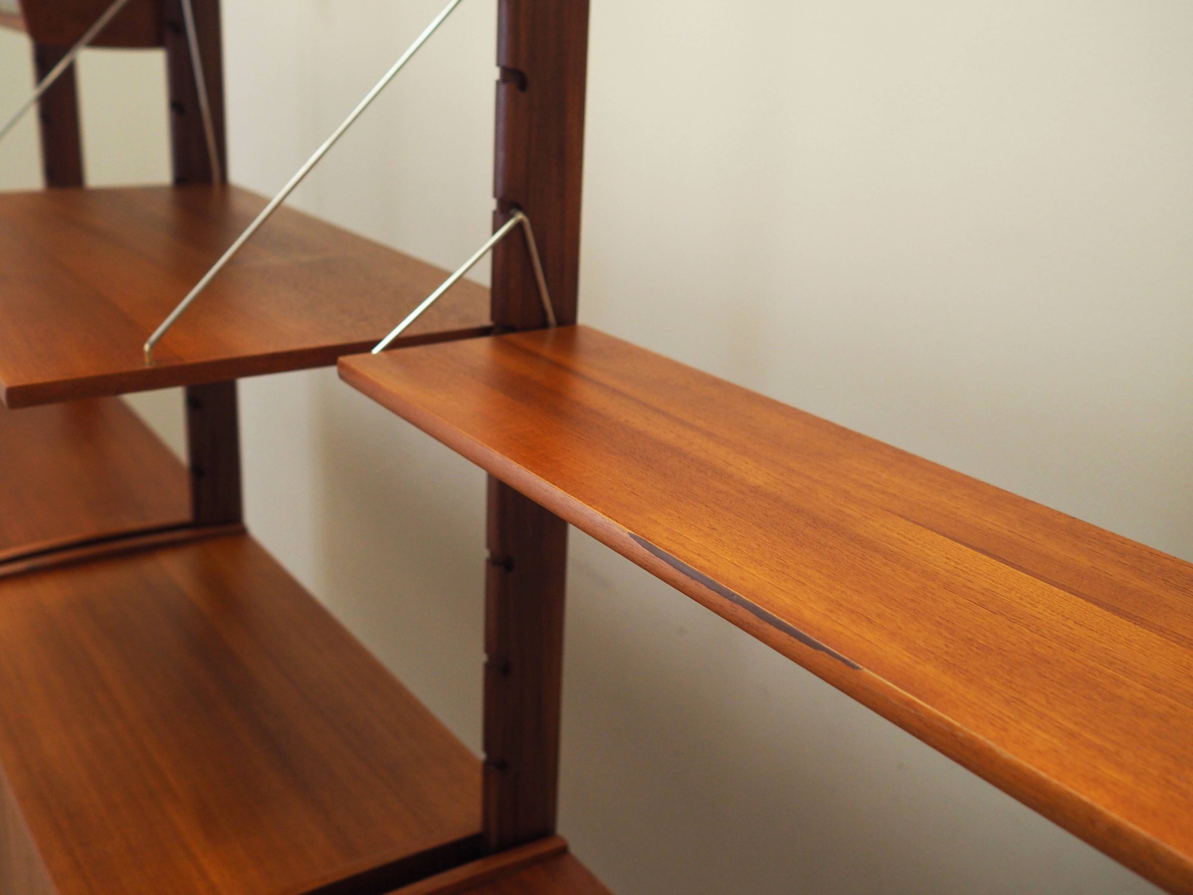 Teak system bookcase, Norwegian design, 1960s, production: Blindheim Mobelf