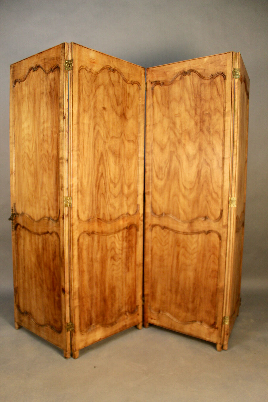 4 Vantaux Screen In Merisier Style Louis XV double-sided