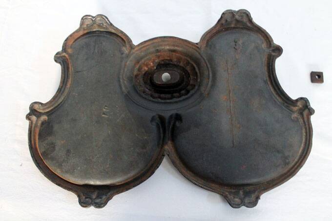 Fireplace tool set, cast iron and wrought iron
