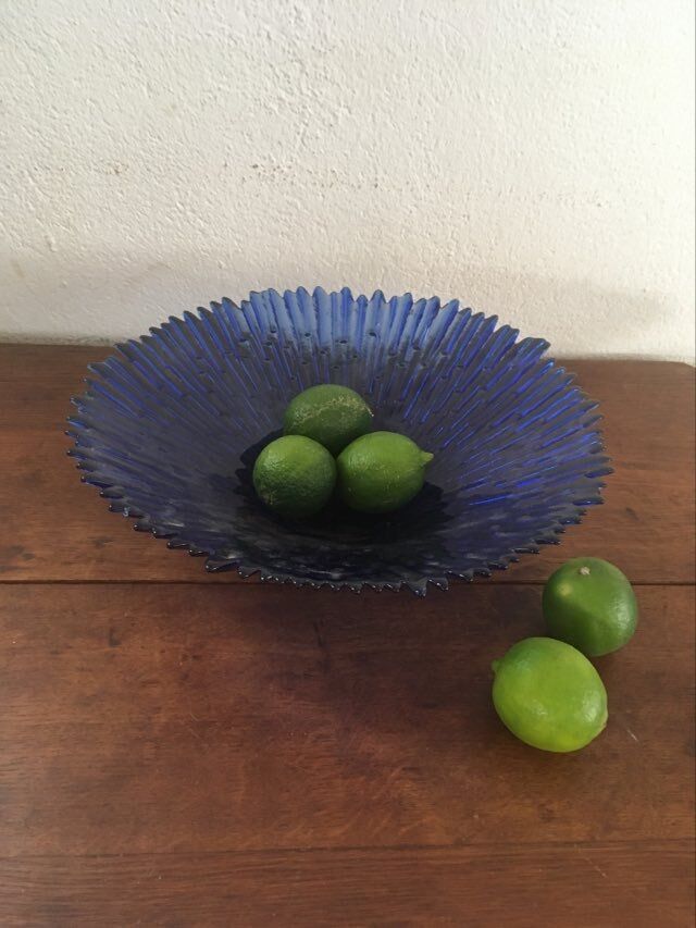 Cobalt blue glass dish