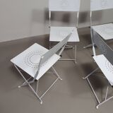 4 x solid metal folding chairs 80s