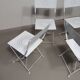 4 x solid metal folding chairs 80s