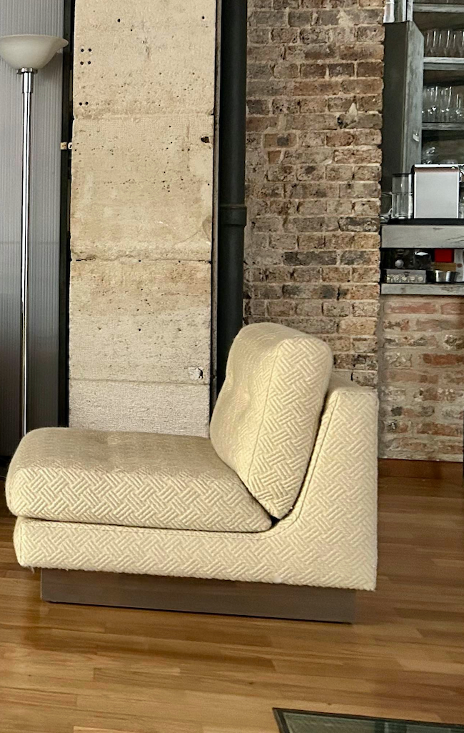 Vintage armchair and ottoman "California" Jacques Charpentier, "Flat" edition, France 1970