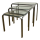 Vintage glass and chrome metal nesting tables