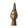 Bronze art africain objet de décoration ethnique tribal fabrication artisanale tête de reine bénin