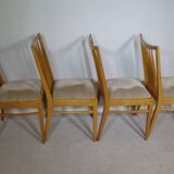 Chaises de salle à manger en bois au design du milieu du siècle, lot de 4, années 1960