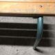 Vintage school bench Height 45 cm - wood and tubular metal structure