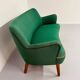 Old vintage green cocktail bean sofa from the 50s