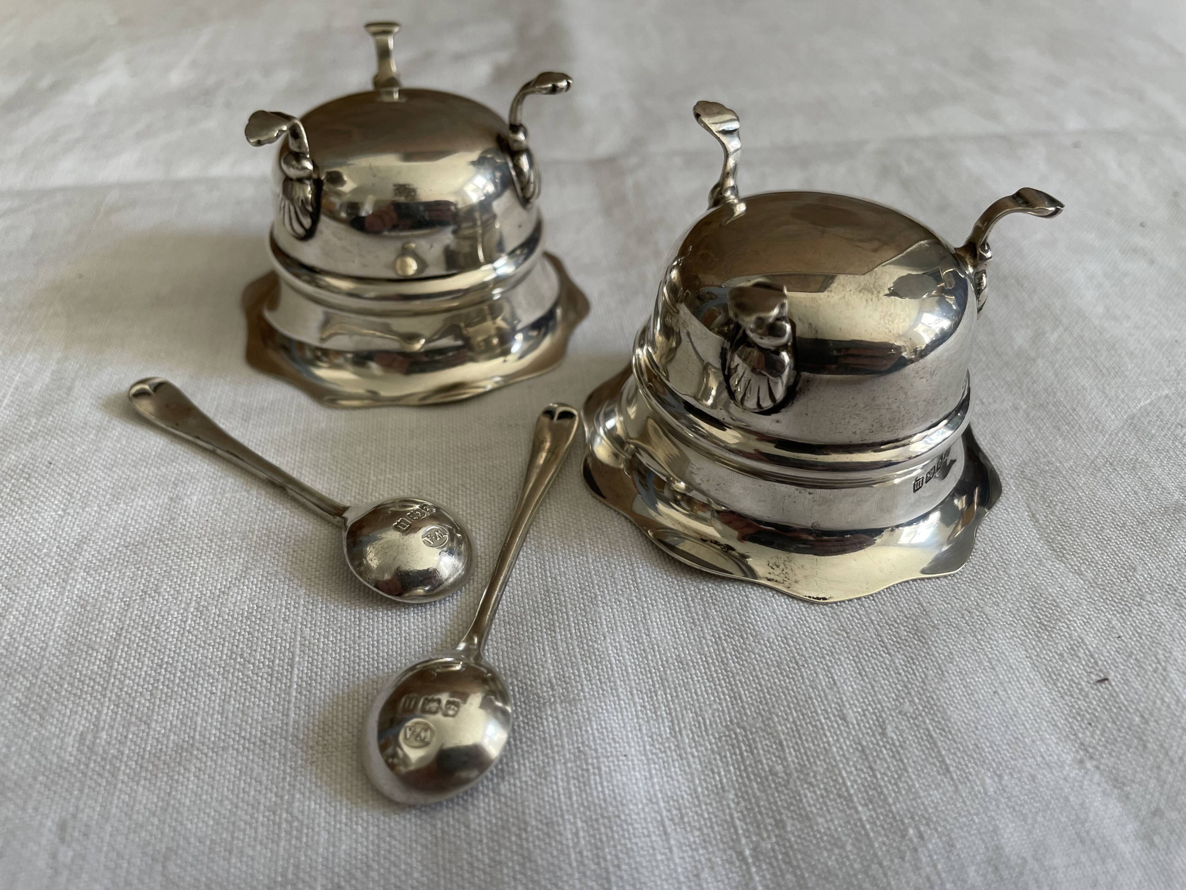 Pair of silver salt shakers