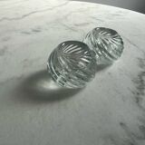 Set of two beautiful glass candle holders
