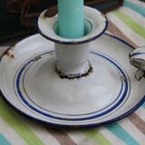 Old enamel candle holder