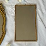 Vintage gold wooden rectangular mirror