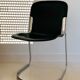 Black leather chair editions Cidue, Italy 70s