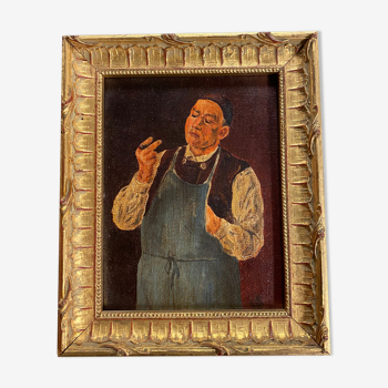 Painting, the man with the cigar