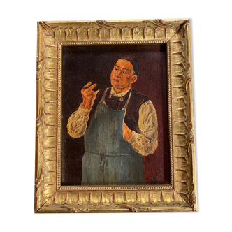 Painting, the man with the cigar