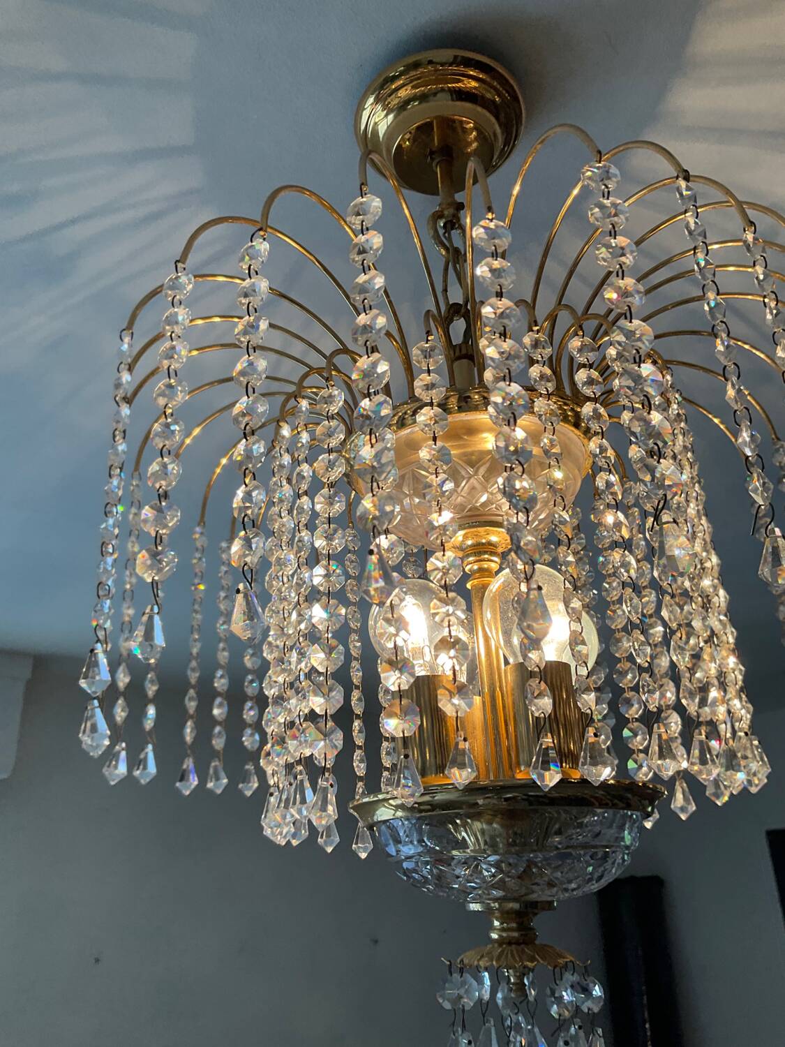 60s-70s crystal tassel cascade chandelier