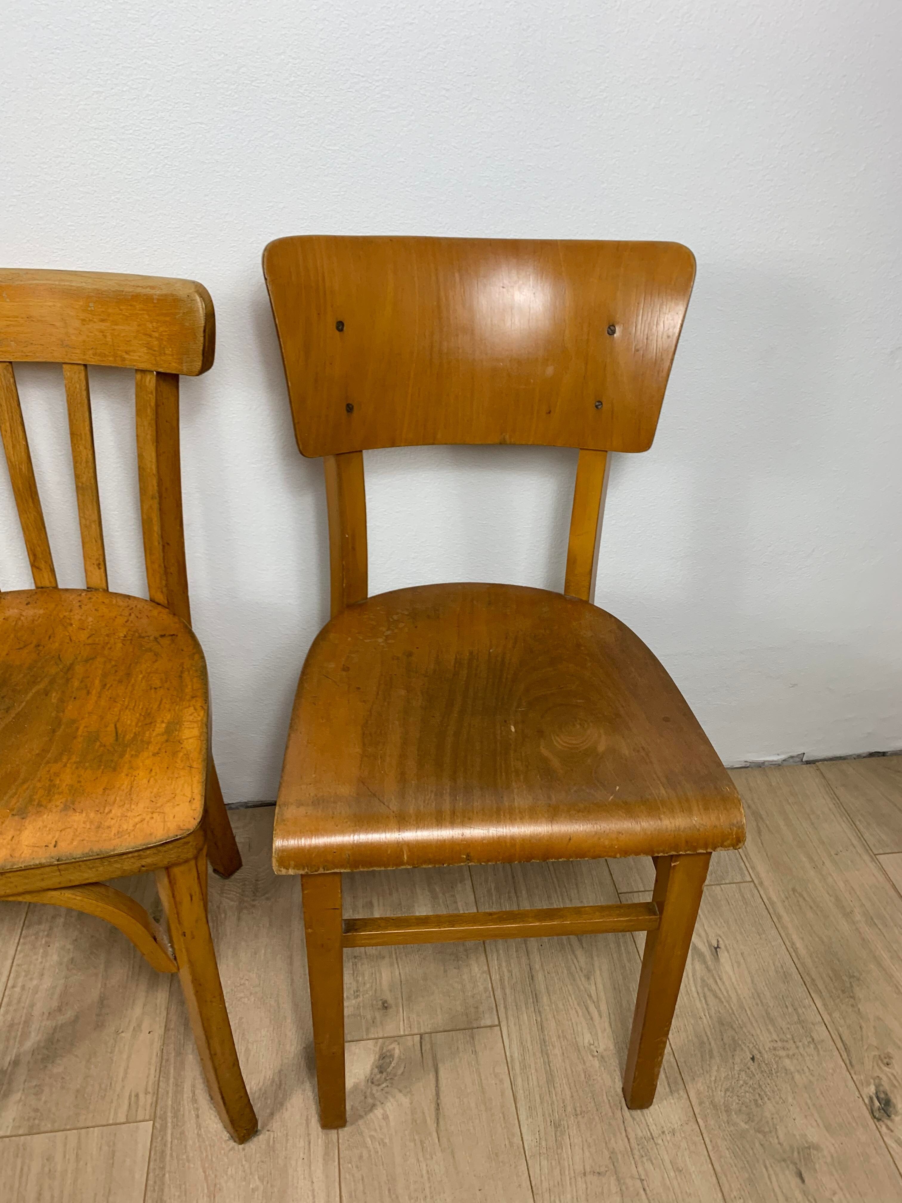 4 mismatched bistro chairs