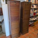 Pair of oak curtain file cabinets