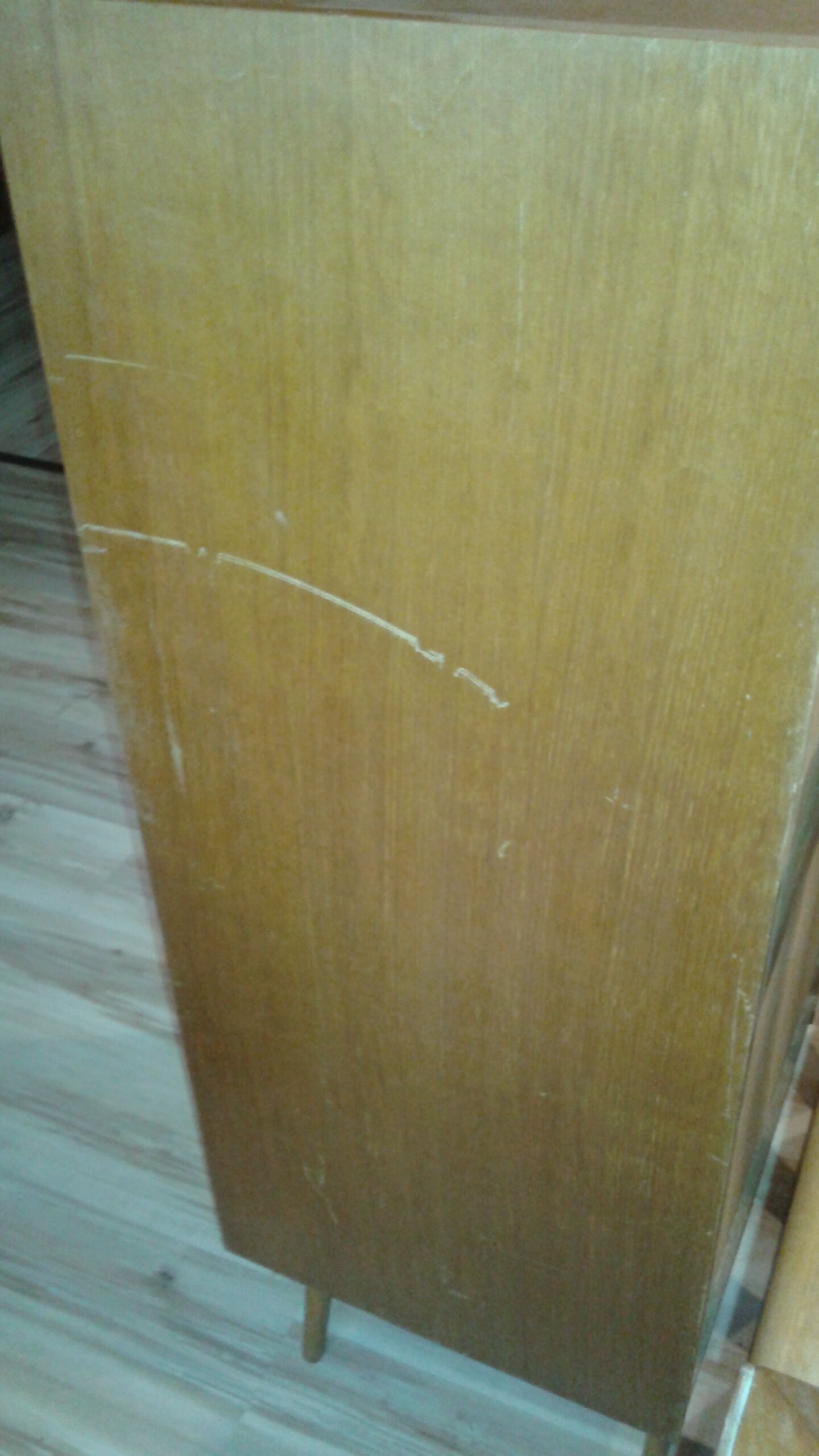 Dresser chest of drawers vintage wood and wicker feet compass