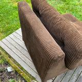 Vintage 1970s brown corduroy armchair