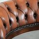 Classic and timeless cow leather and wooden Chesterfield office chair