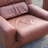 Pair of armchairs and De Sede sofa in cognac leather from the 70s/80s