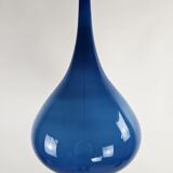 Set of blue glass Danish pendant lamps