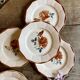 Set of 7 vintage flat plates from Digoin Sarreguemines.