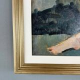 Oil Painting on Canvas Seated Nude, French School, Early 20th Century