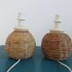 Pair of rope and ceramic lamps from the 80s