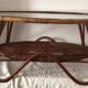 Table basse rotin vintage forme ovale