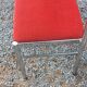 Pair of designer chairs in chrome metal and orange velvet from the 1970s.