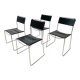 4 chaises Spaghetti de Giandomenico Belotti cuir noir pour Alias