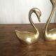 Couple of brass swans